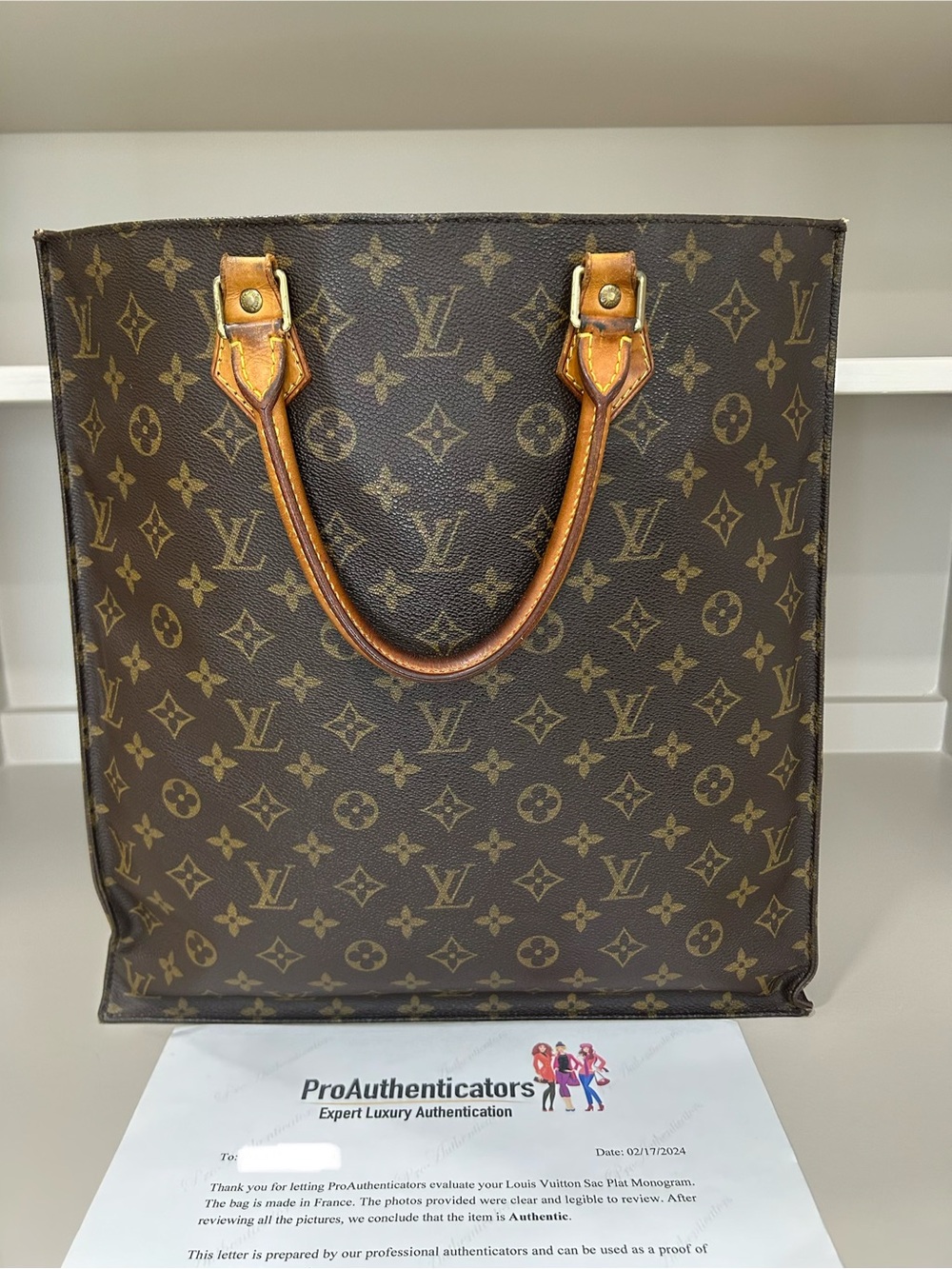 Authentic Vintage Louis Vuitton Monogram Sac Plat GM Tote Bag Handbag - Picture 3 of 17